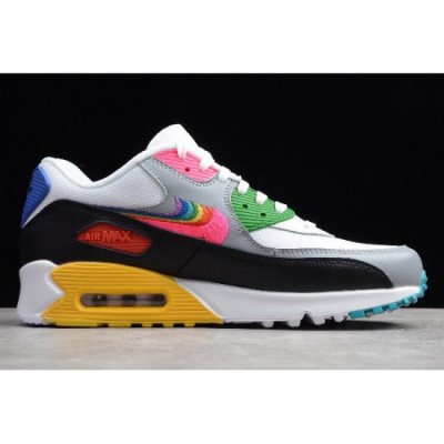 Nike Erkek Air Max 90 Beyaz Renkli / Siyah / Gri Koşu Ayakkabısı Türkiye - LXFTEYHL